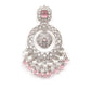 White and Pink Wonder Of An Earring - Rajwada
