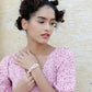 White and red beaded floral bracelet - Rajwada