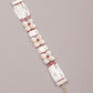 White and red beaded floral bracelet - Rajwada