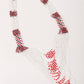 White And Red Beaded Multi-Strand Necklace Set With Earrings - Rajwada