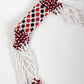 White And Red Beaded Multi-Strand Necklace Set With Earrings - Rajwada