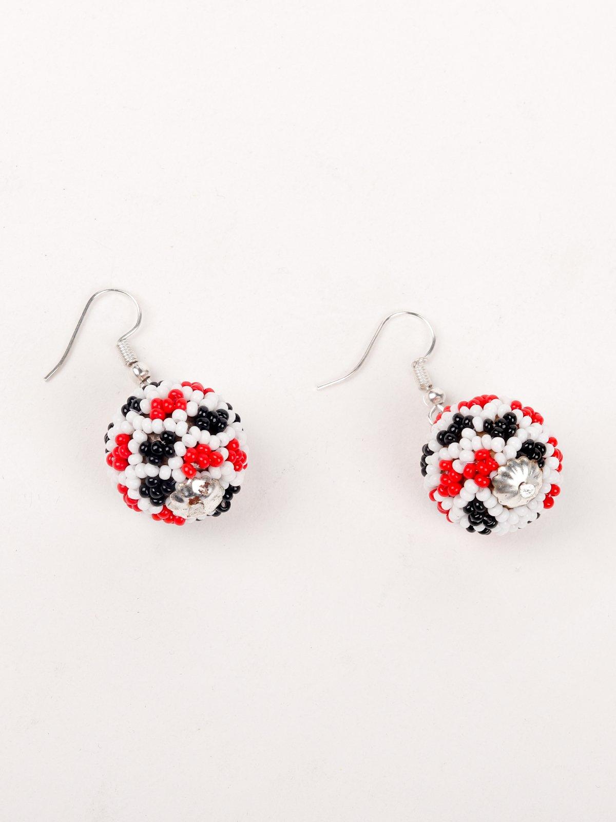 White And Red Beaded Multi-Strand Necklace Set With Earrings - Rajwada