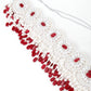White And Red Pearl Beads Velvet Base Belt - Rajwada