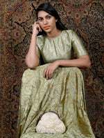 White Beaded-Beige fabric Batuwa - Odette