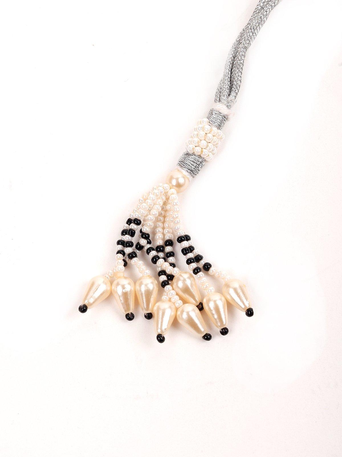 White Beaded Kundan Choker Necklace - Rajwada