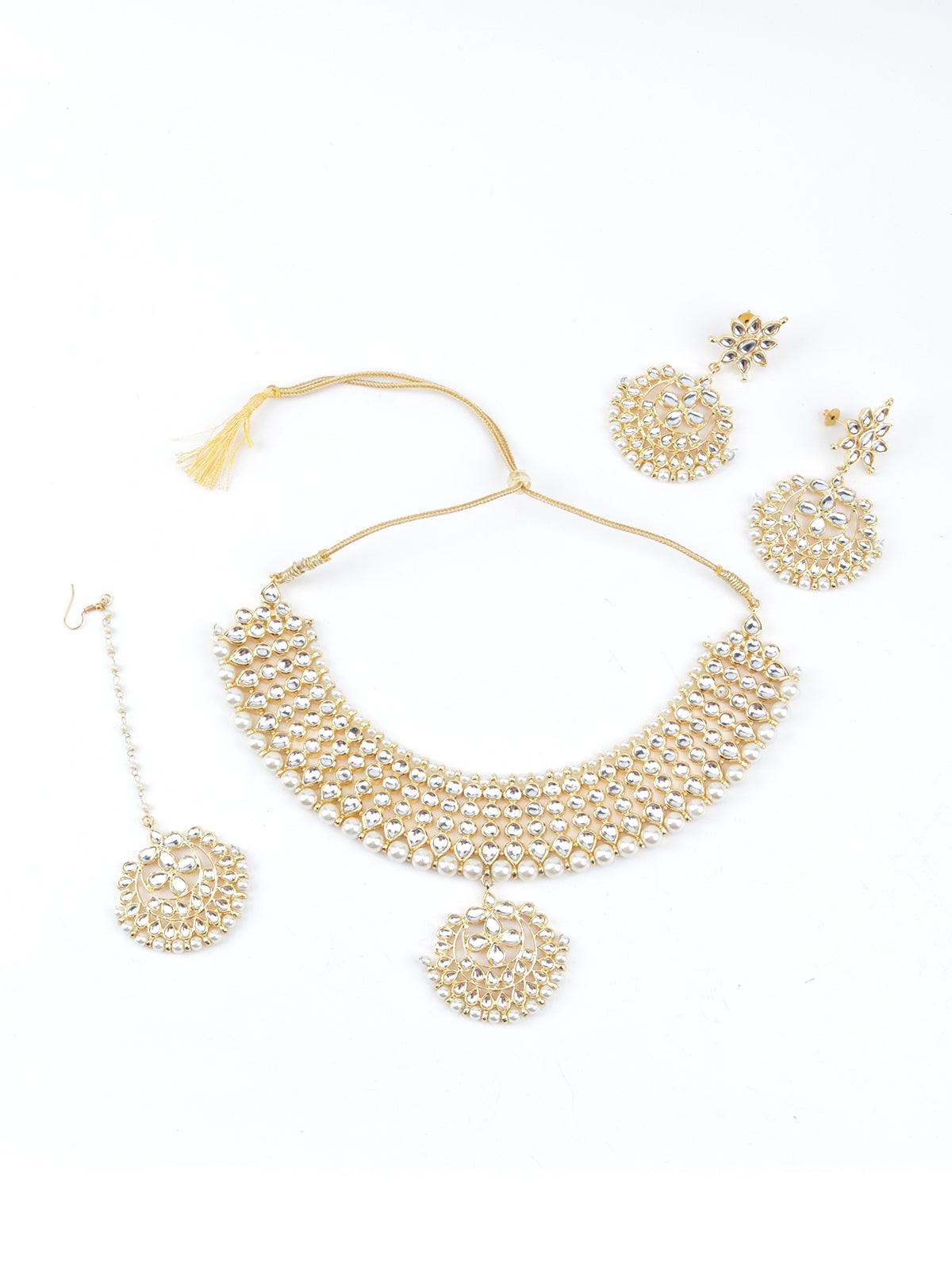 White Choker Set - Rajwada