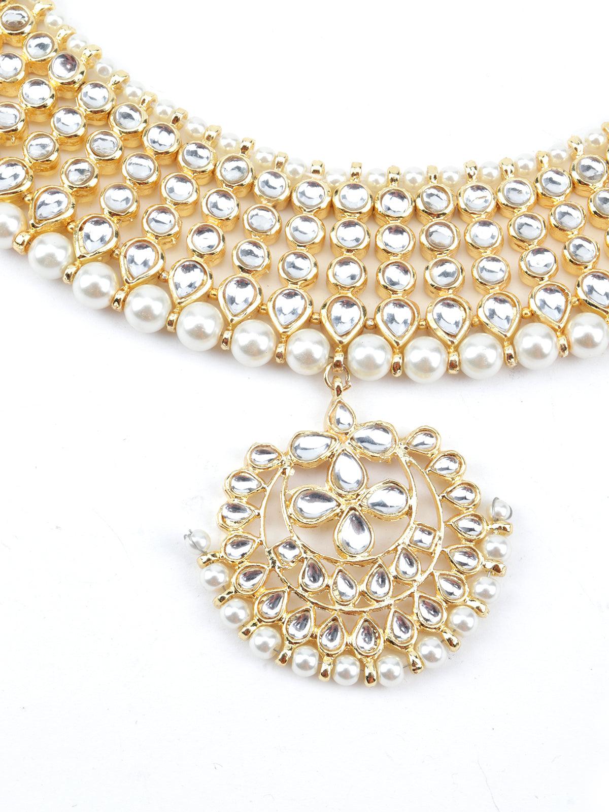 White Choker Set - Rajwada