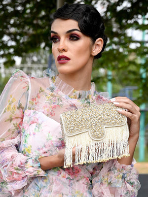WHITE CLUTCH FOR WOMEN - Odette