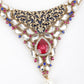White, Magenta And Indigo Kundan Choker Set - Rajwada