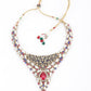 White, Magenta And Indigo Kundan Choker Set - Rajwada
