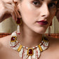 White Multi-String Pearl Necklace set - Rajwada