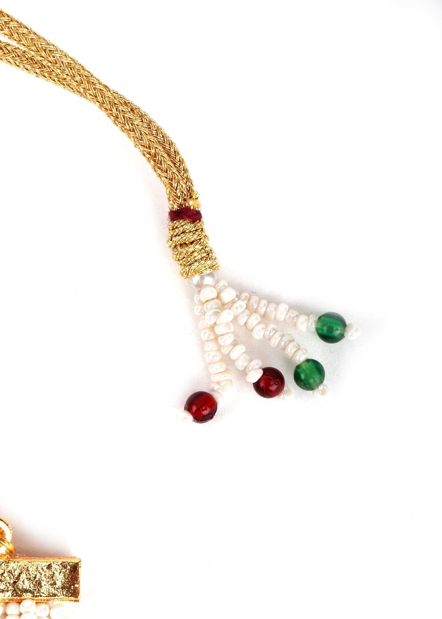 White Multi-String Pearl Necklace set - Rajwada