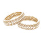 White Pearl 3 Strand Rhinestone Bangle - Rajwada