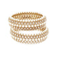 White Pearl 3 Strand Rhinestone Bangle - Rajwada