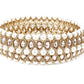 White Pearl 3 Strand Rhinestone Bangle - Rajwada