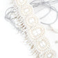White Pearl And Rhinestone Velvet Base Belt - Rajwada