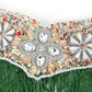 White Pearl , Green And Rhinestone Velvet Base Belt - Rajwada