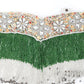 White Pearl , Green And Rhinestone Velvet Base Belt - Rajwada