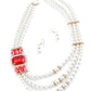 White Pearl Multi String Brooch Necklace - Rajwada