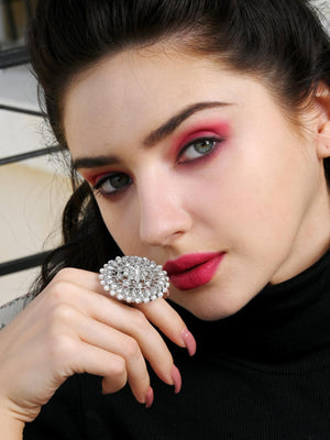 White Pearl Royal Finger Ring - Rajwada
