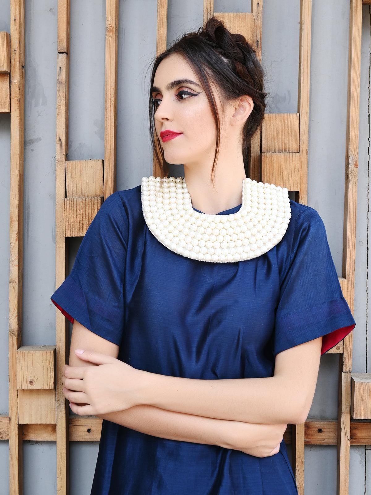 White pearl U Shaped Necklace - Rajwada