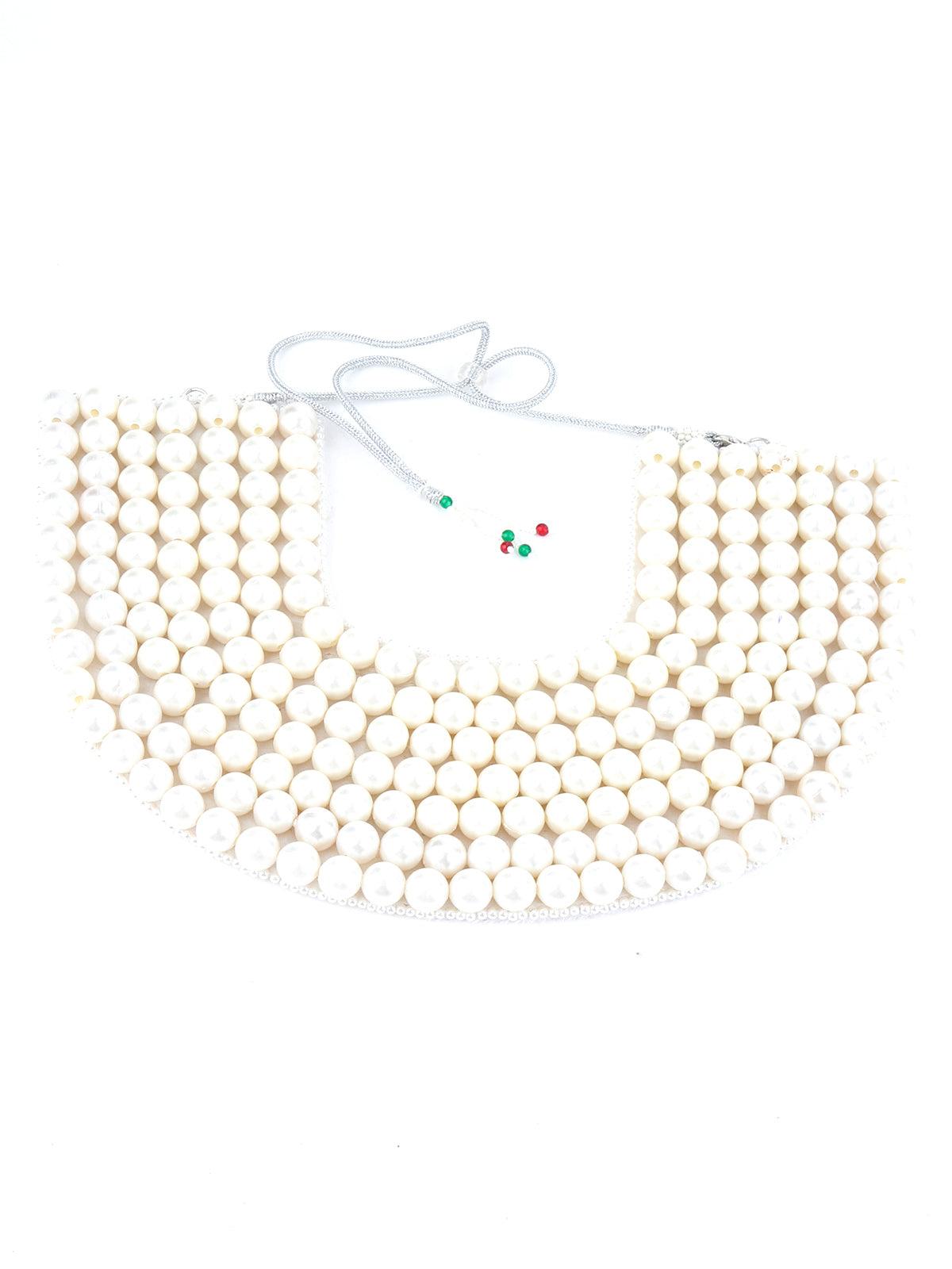White pearl U Shaped Necklace - Rajwada