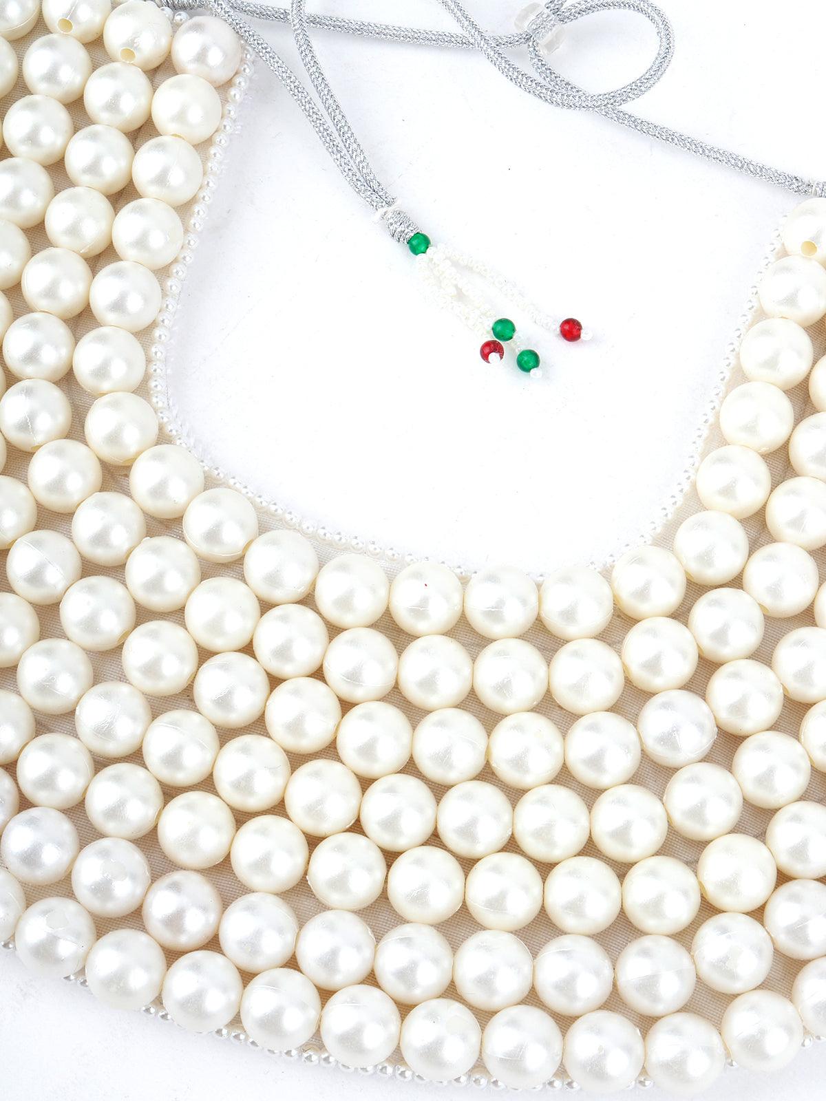 White pearl U Shaped Necklace - Rajwada