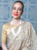 White Pearls With Gold Necklace - Rajwada