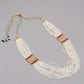 White Pearls With Gold Necklace - Rajwada