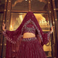 Wine Faux Georgette Designer Lehenga Choli - Rajwada