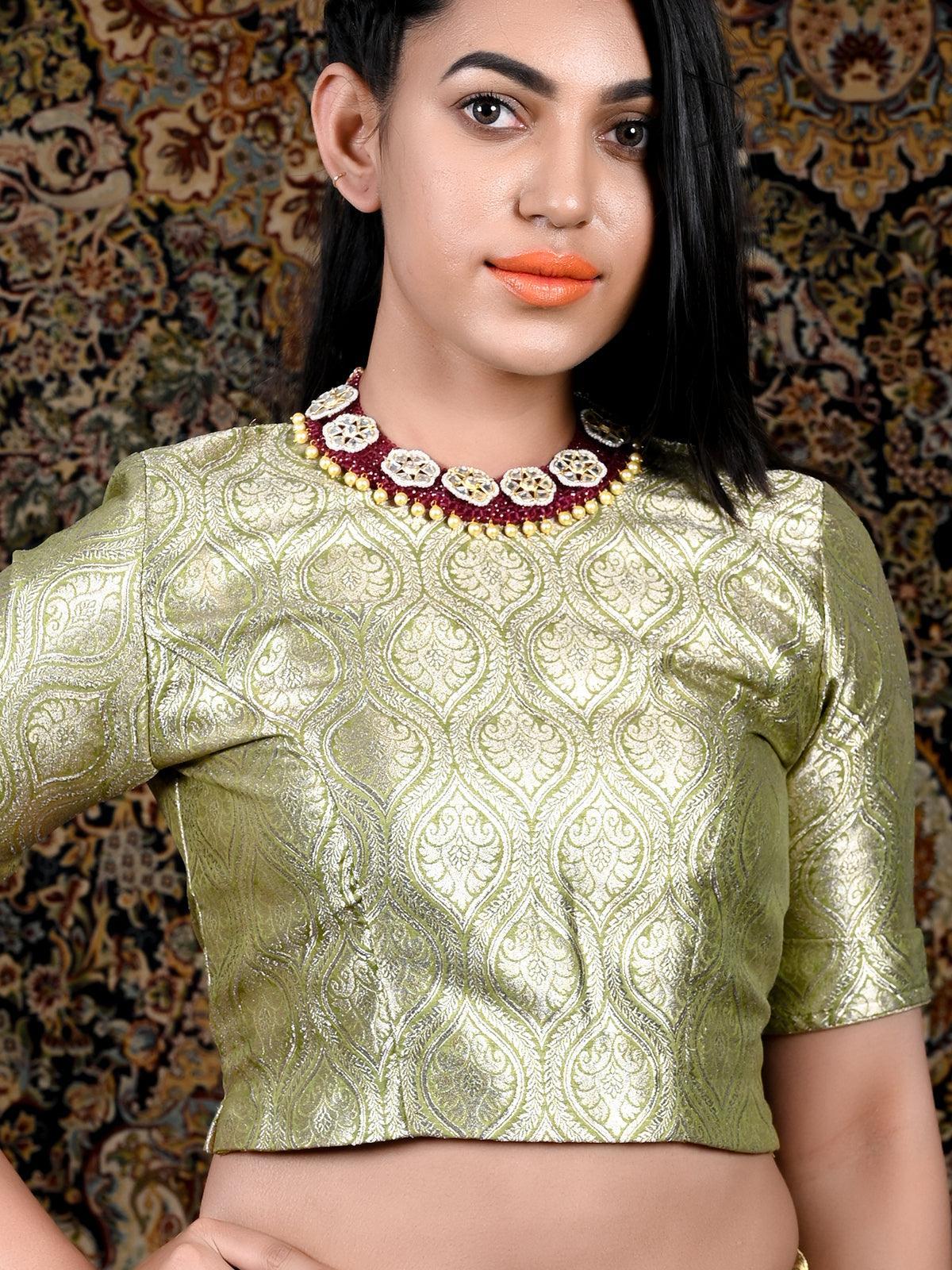 Wine Pink Onyx-Pearl-Kundan Necklace! - Rajwada