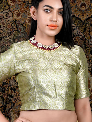 Wine Pink Onyx-Pearl-Kundan Necklace! - Rajwada