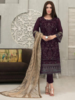 Wine Women Embroidered Salwar Suit Set - Rajwada