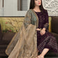 Wine Women Embroidered Salwar Suit Set - Rajwada