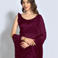Wine Women's Designer Sequins Saree - Rajwada