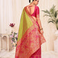 Woven Lime Green Banarasi Silk Saree - Rajwada