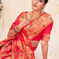 Woven Pink Banarasi Silk Saree - Rajwada