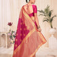 Woven Red Colored Banarasi Silk Saree - Rajwada