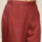 Rajwada Maroon Cotton Front Yoke Gathered Stitched Kurta Set For Women