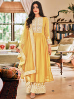 Yellow Color Georgette Plazzo Suit - Rajwada