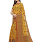 Yellow Colour Banarasi Silk Madhubani Work Saree - Rajwada