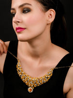 Yellow Crystal Necklace Set - Rajwada