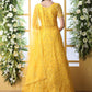 Yellow Net Anarkali - Rajwada