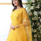 Yellow Net Anarkali - Rajwada